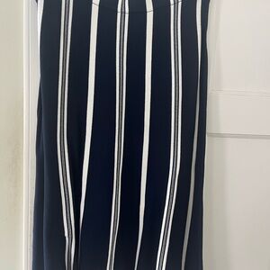 Ann Taylor Factory Blue and White Midi Pencil Skirt for Work